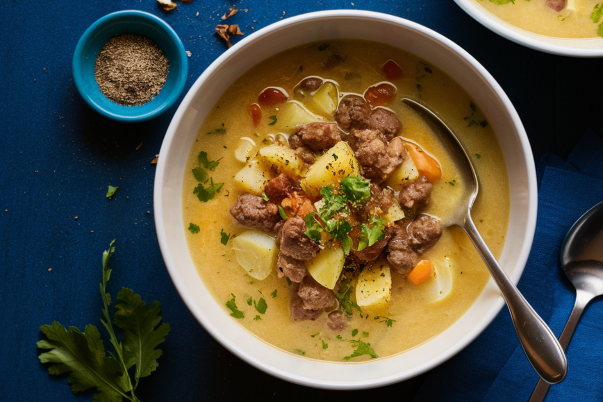 Crockpot Creamy Potato and Hamburger Soup